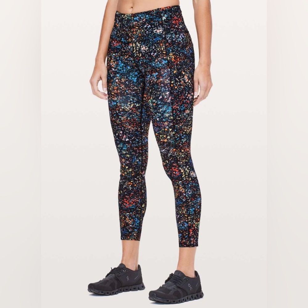 Lululemon Fast & Free 7/8 Tight II Nulux 25” Flowerescent Multi Size 4